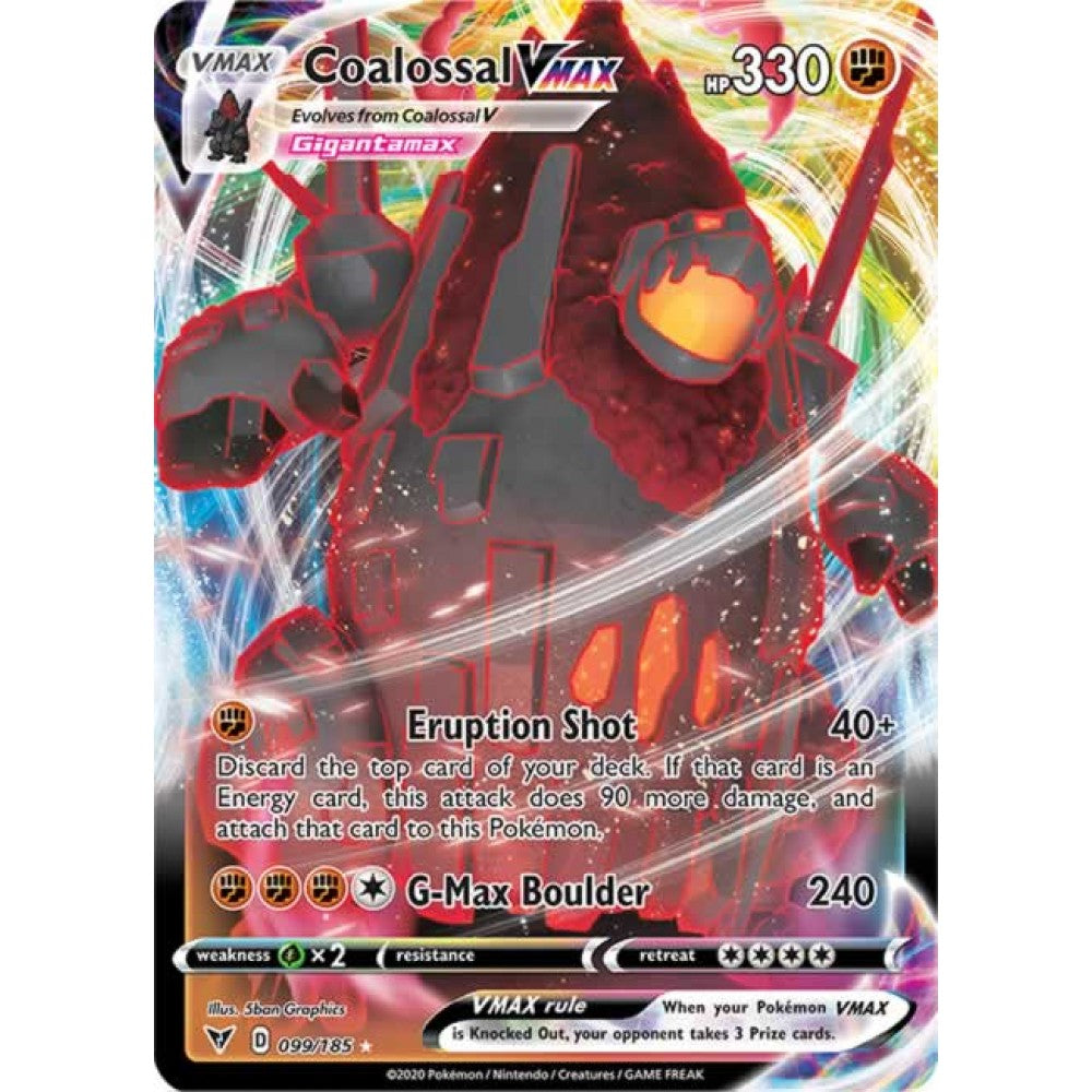 Coalossal VMAX 099/185 Full Art Ultra Rare - Pokemon Card - SWSH