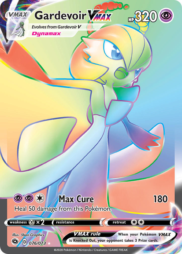 Pokemon Card Gardevoir VMAX 076/073 Secret Rainbow Rare Champion's Pat TOYSUCKER Pokemon Card Gardevoir VMAX 076/073 Secret Rainbow Rare Champion's Pat TOYSUCKER