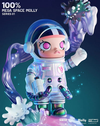 Space Molly Instinctoy Mega Collection 100% Series 1 Pop Mart Opened Blind Box Art Toy