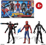 Marvel Titan Hero Series 3 Pack Venom Spider-Man Miles Morales Blast Gear Figures Hasbro