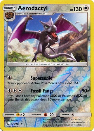 Aerodactyl 130/181 Reverse Holo Rare - Pokemon Card - SM - Team Up