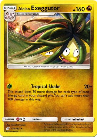 Alolan Exeggutor 114/181 Rare - Pokemon Card - SM - Team Up