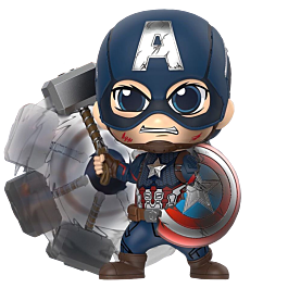 Cosbaby Captain America Endgame Battling Version 3.75” Hot Toys Bobble Head Figure Art Toy
