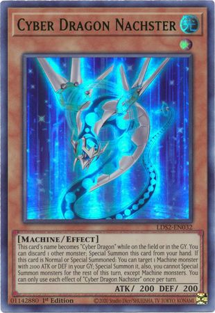 Cyber Dragon Nachster (Green) - LDS2-EN032 - Ultra Rare 1st Edition - Yu-Gi-Oh! TCG - LDS2