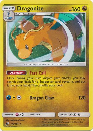 Dragonite 119/181 Cosmos Holo Rare - Pokemon Card - SM - Team Up