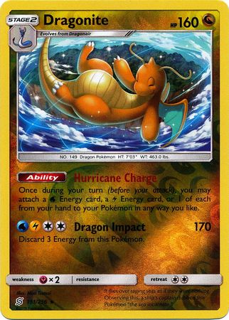 Dragonite 151/236 Reverse Holo Rare - Pokemon Card - SM - Unified Minds