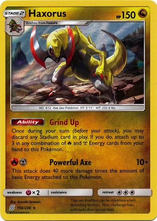 Haxorus 156/236 Holo Rare - Pokemon Card - SM - Unified Minds