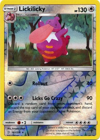 lickilicky pokemon card Lickilicky 162/236 Reverse Holo Rare - Pokemon Card - SM