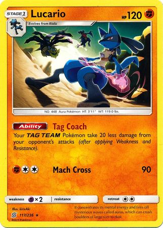 Lucario 117/236 Rare - Pokemon Card - SM - Unified Minds
