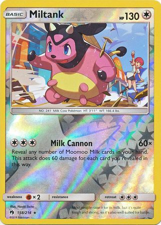 Miltank 158/214 Reverse Holo Rare - Pokemon Card - SM - Lost Thunder