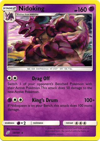 Nidoking 59/181 Rare - Pokemon Card - SM - Team Up