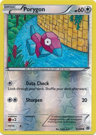 Porygon 64/98 Common Reverse Holo - Pokemon Card - XY - Ancient Origins
