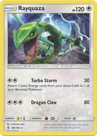 Rayquaza 106/145 Rare - Pokemon Card - SM - Guardians Rising