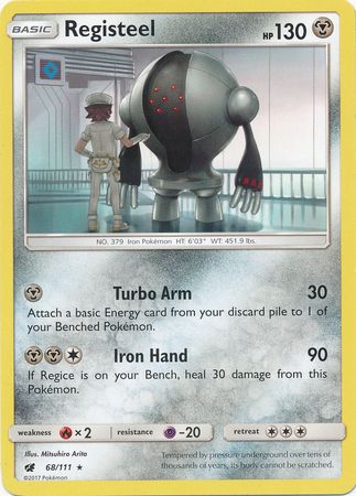 Registeel 68/111 Rare - Pokemon Card - SM - Crimson Invasion