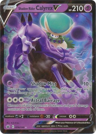 Shadow Rider Calyrex V 074/198 Ultra Rare  - Pokemon Card - SWSH - Chilling Reign