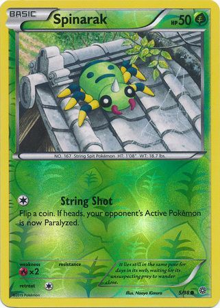 Spinarak 5/98 Common Reverse Holo - Pokemon Card - XY - Ancient Origin TOYSUCKER Spinarak 5/98 Common Reverse Holo - Pokemon Card - XY - Ancient Origin TOYSUCKER