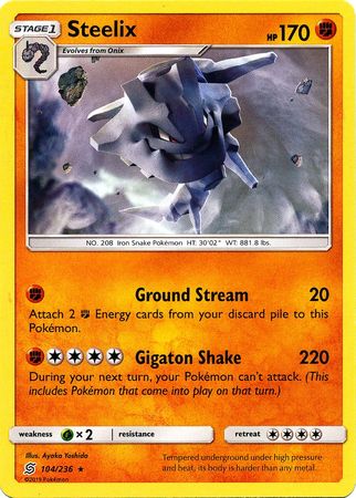 Steelix 104/236 Rare - Pokemon Card - SM - Unified Minds