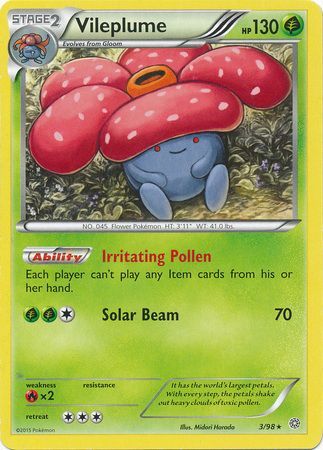 Vileplume 3/98 Rare - Pokemon Card - XY - Ancient Origins