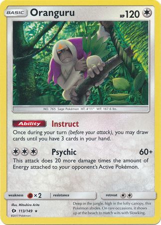 Oranguru 113/149 Holo Rare - Pokemon Card - Base Set SM