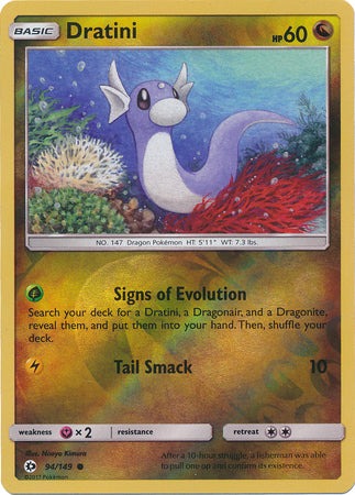Dratini 94/149 Common Reverse Holo Foil - Pokemon Card - Base Set SM