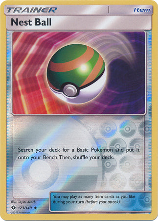 Nest Ball 123/149 Uncommon Reverse Holo Foil - Pokemon Card - Base Set SM