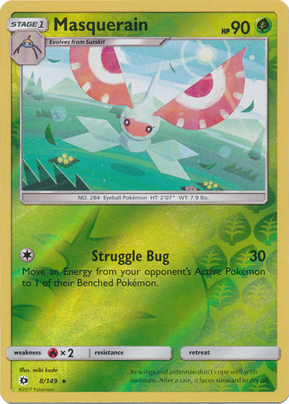 Masquerain 8/149 Rare Reverse Holo Foil - Pokemon Card
