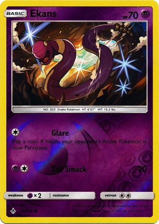 Ekans 62/214 Common Reverse Holo Foil - Pokemon Card - SM - Unbroken Bonds