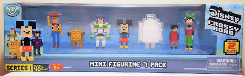Disney Crossy Road Mini Figurine 7 Pack Series 1 With 2 Exclusive Figure