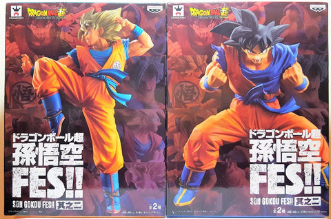 Son Goku & Super Saiyan Goku Dragon Ball Super FES Set Of 2 Banpresto Figure
