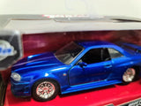 Fast & Furious Brian's Nissan Skyline GT-R BNR34 1:32 JADA Diecast Car