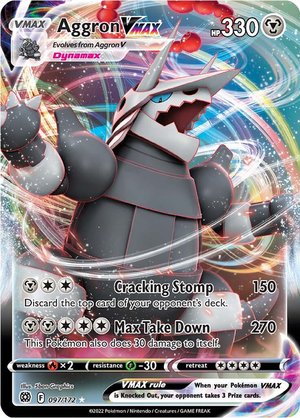 legendary pokémon cards vmax Pokemon Card Aggron VMAX 097/172 Full Art Ultra Rare Brilliant Stars S – TOYSUCKER