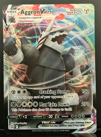 aggron vmax pokemon card price Pokmon TCG Aggron VMAX 097/172 SWSH Brilliant Stars Full Art Ultra Rare Holo