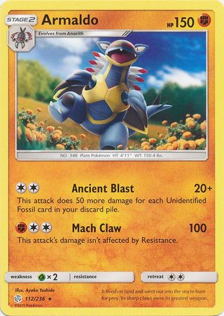 Armaldo 112/236 Rare - Pokemon Card - SM - Cosmic Eclipse