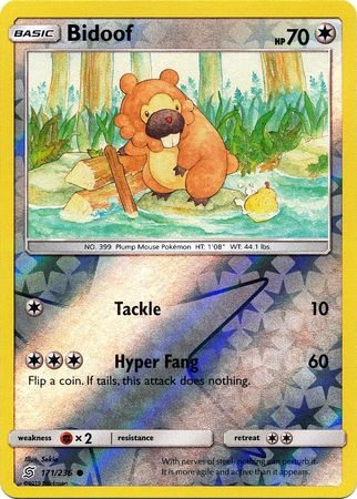 Bidoof 171/236 Common Reverse Holo Foil - Pokemon Card - SM - Unified Minds