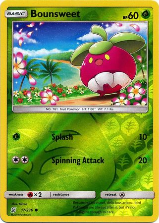Bounsweet 17/236 Common Reverse Holo Foil - Pokemon Card - SM - Unified Minds