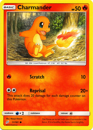 Charmander 11/181 Common - Pokemon Card - SM - Team Up