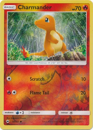 Copy of Charmander 18/147 Common Reverse Holo Foil - Pokemon Card - SM - Burning Shadows