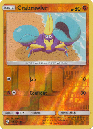 Crabrawler 121/236 Common Reverse Holo Foil - Pokemon Card - SM - Cosmic Eclipse