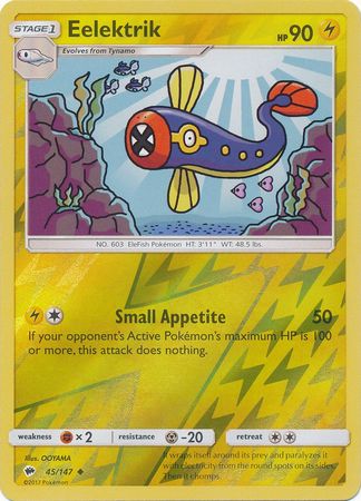 Eelektrik 45/147 Uncommon Reverse Holo Foil - Pokemon Card - SM - Burning Shadows