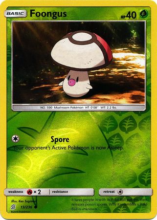 Foongus 13/236 Common Reverse Holo Foil - Pokemon Card - SM - Unified Minds