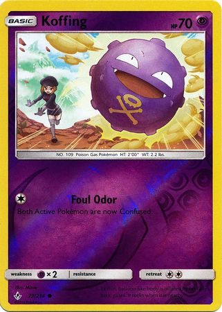 Koffing 73/214 Common Reverse Holo Foil - Pokemon Card - SM - Unbroken Bonds