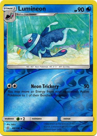 Lumineon 40/236 Uncommon Reverse Holo Foil - Pokemon Card - SM - Unified Minds