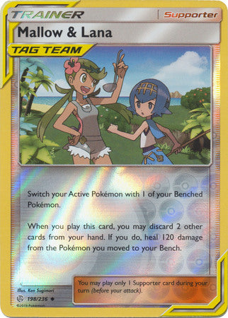 Mallow & Lana 198/236 Uncommon Reverse Holo Foil - Pokemon Card - SM - Cosmic Eclipse