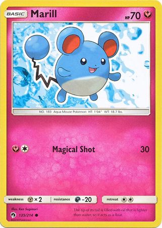 Marill 135/214 Common Reverse Holo Foil - Pokemon Card - SM - Lost Thunder