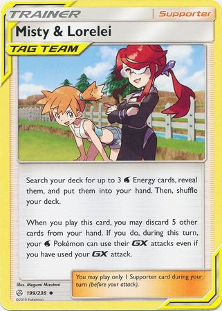 Misty & Lorelei 199/236 Uncommon - Pokemon Card - SM - Cosmic Eclipse
