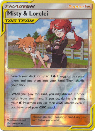 Misty & Lorelei 199/236 Uncommon Reverse Holo Foil - Pokemon Card - SM - Cosmic Eclipse
