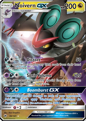 Noivern GX 99/147 Ultra Rare - Pokemon Card - SM - Burning Shadows
