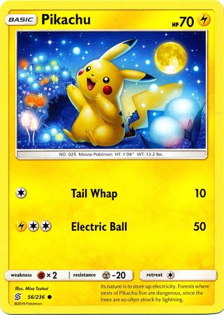 Pikachu 56/236 Common - Pokemon Card - SM - Unified Minds