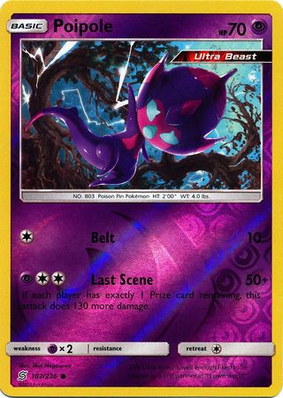 Poipole 102/236 Common Reverse Holo Foil - Pokemon Card - SM - Unified Minds