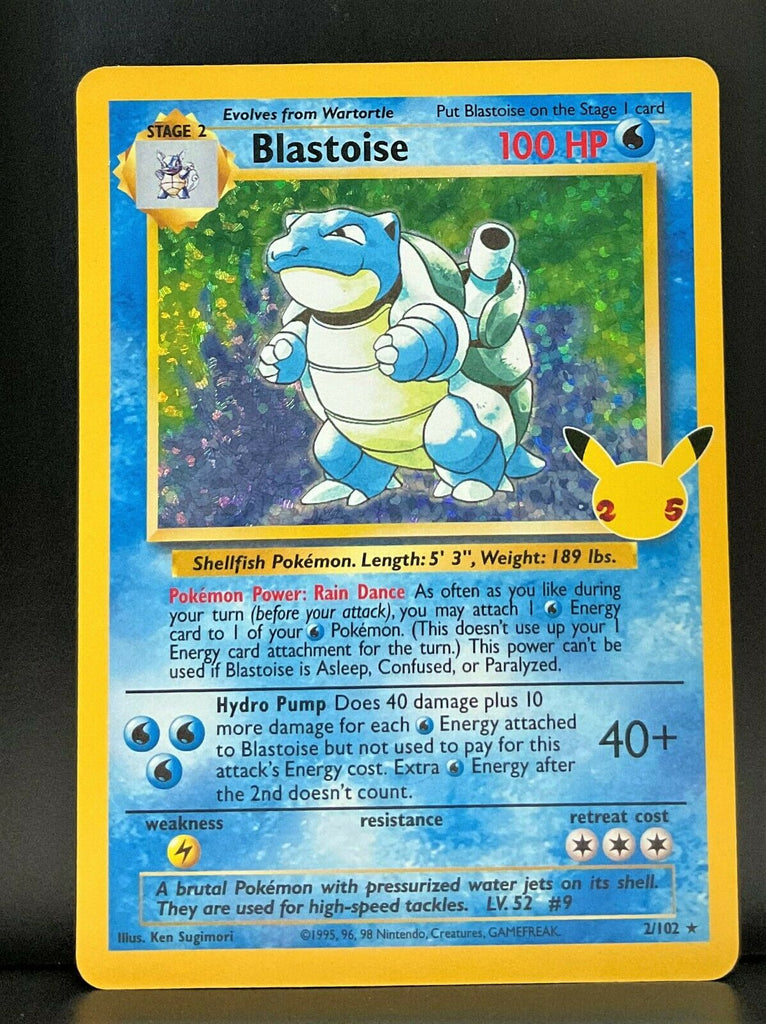 1995 blastoise pokemon card 25th anniversary One of the RAREST Pokmon test cards to EVER come up for sale! , This 1998 Pokmon Prototype Blastoise Test Holo features Magic: the Gathering cardback! , Two TCG worlds. One legendary card. A true